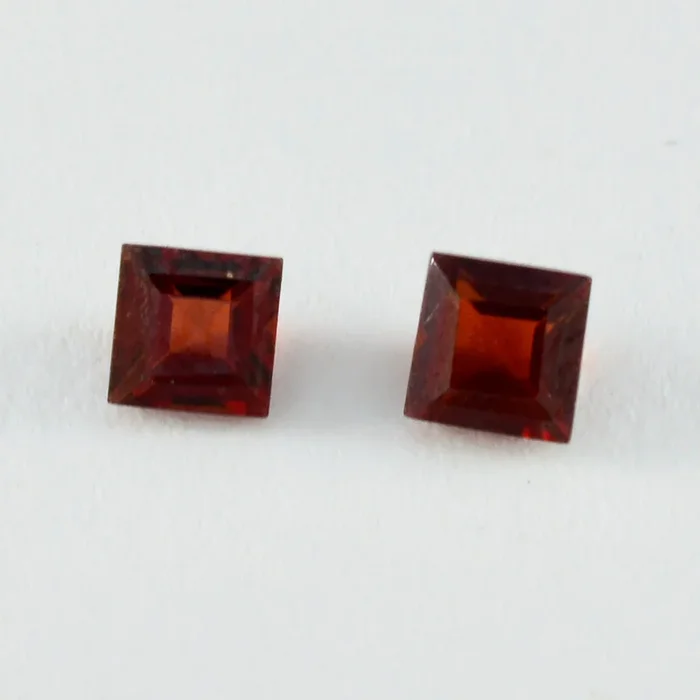 Garnet 1PC Small 7×7 MM Square Faceted Red Splendid Semi Precious Loose Gemstone