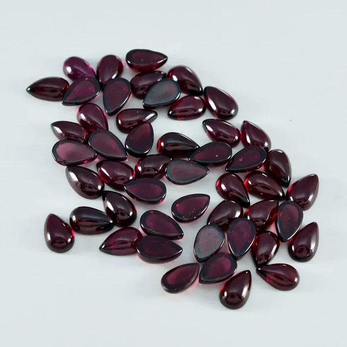 Garnet 1PC Tiny 5×7 MM Pear Cabochon Red Natural semi Precious Semi Precious Gemstone