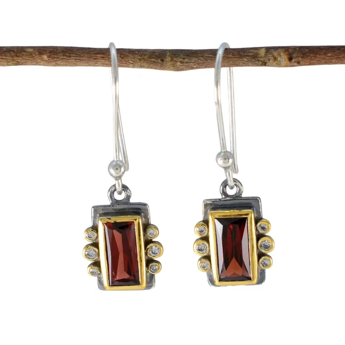 Garnet American Riley multiple Dangle Red 92.5 Silver Earring