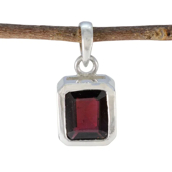 Garnet Dainty Italian 925 Silver Solitaire Lorena Love Red Pendant Jewelry