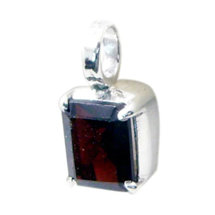 Garnet Delicate French 925 Silver Solitaire Natalie Bubble Red Pendant Jewelry