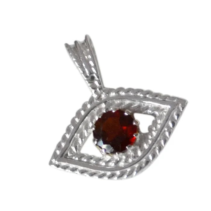 Garnet Featherlight American Sterling Silver Solitaire Camila Rope-Wire Red Pendant Jewellery
