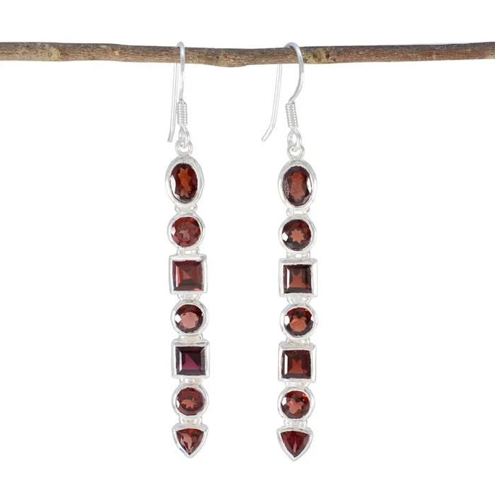 Garnet French Soo-jin multiple Dangle Red Sterling Silver Earring
