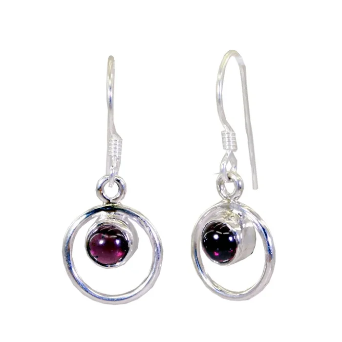 Garnet Italian Sofía multiple Dangle Red Sterling Silver Earring