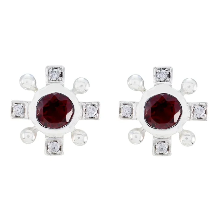 Garnet Latin American Camilla multiple Stud Red 925 Silver Earring
