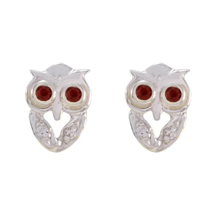 Garnet Middle Eastern Hanna multiple Stud Red 925 Silver Earring