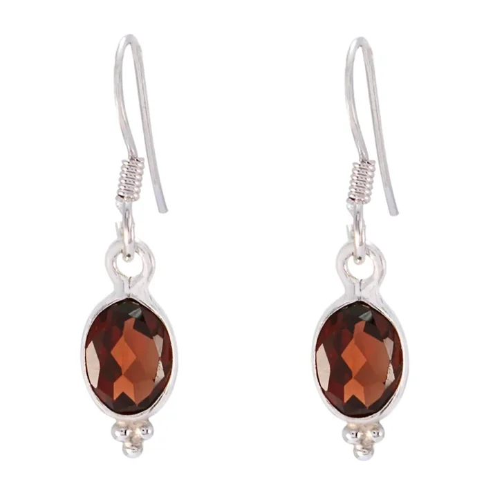 Garnet Moroccan Addison multiple Dangle Red Silver Earring