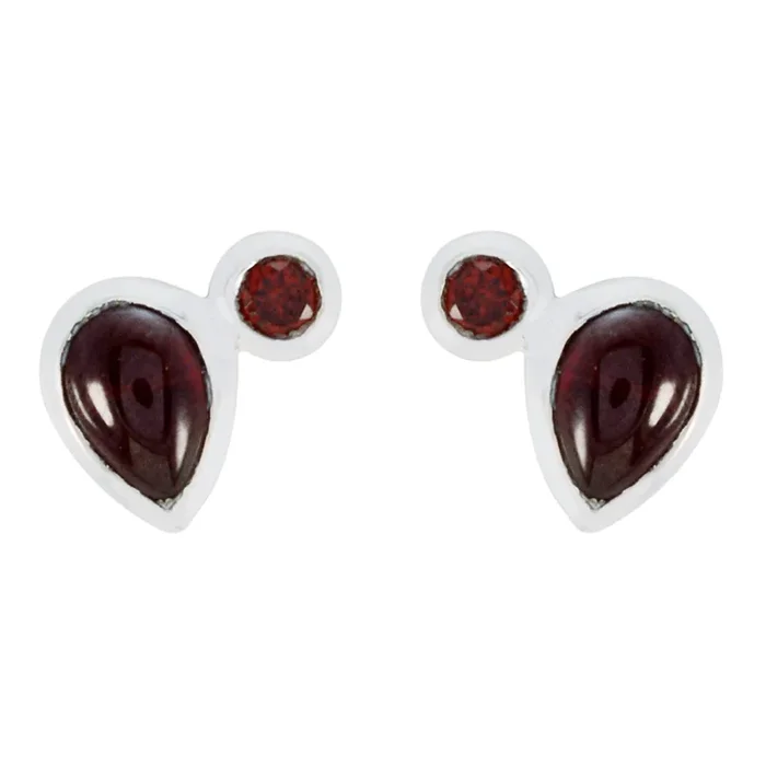 Garnet Moroccan Luisa multiple Stud Red 92.5 Silver Earring