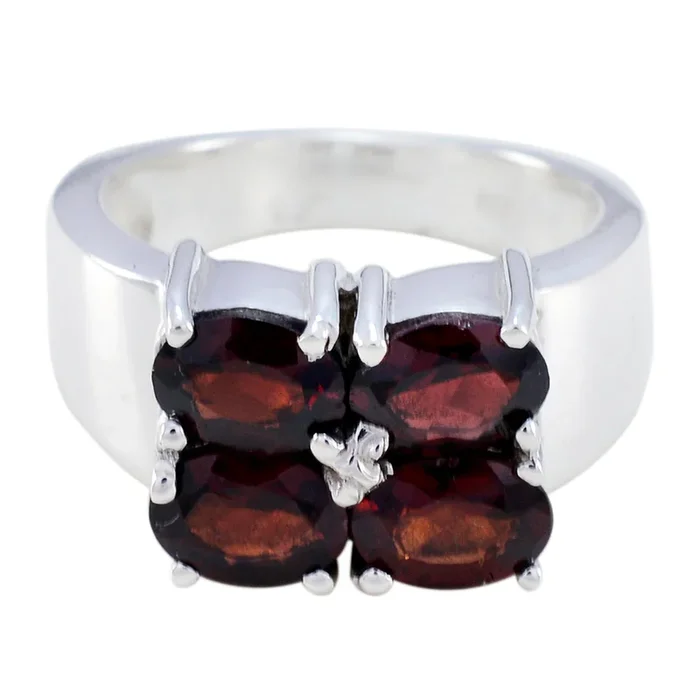 Garnet quarter German 92.5 Silver Red Gems Essential Trendy Ring Jewellery