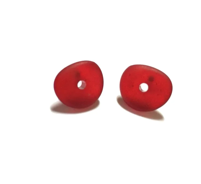 Garnet Red Donut Stud earrings