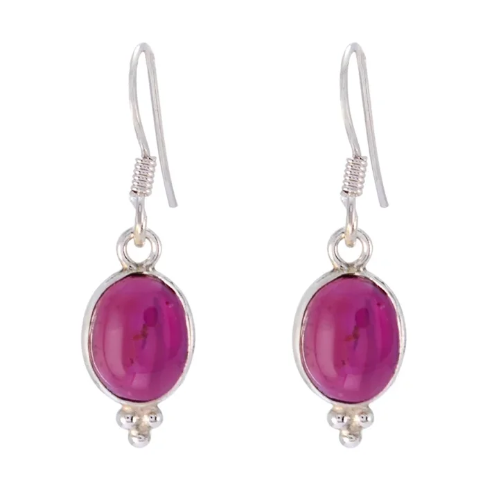 Garnet Russian Abigail multiple Dangle Red 925 Sterling Silver Earring