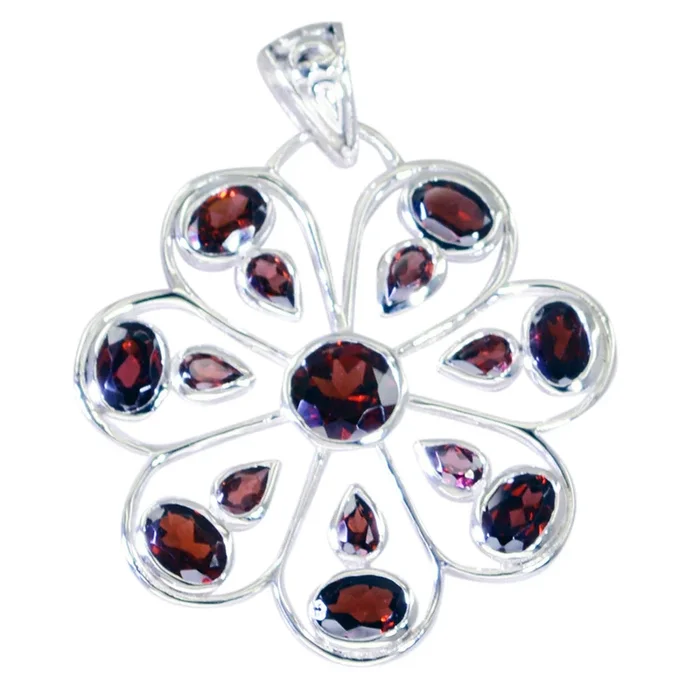 Garnet Statement American Silver multiple Mila Heart Red Pendant Jewelry