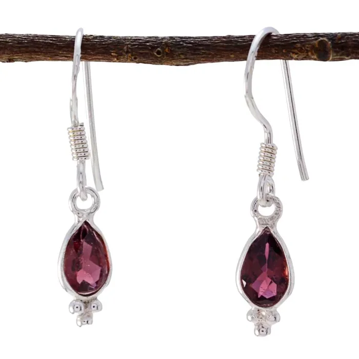 Garnet Turkish Julia multiple Dangle Red Sterling Silver Earring