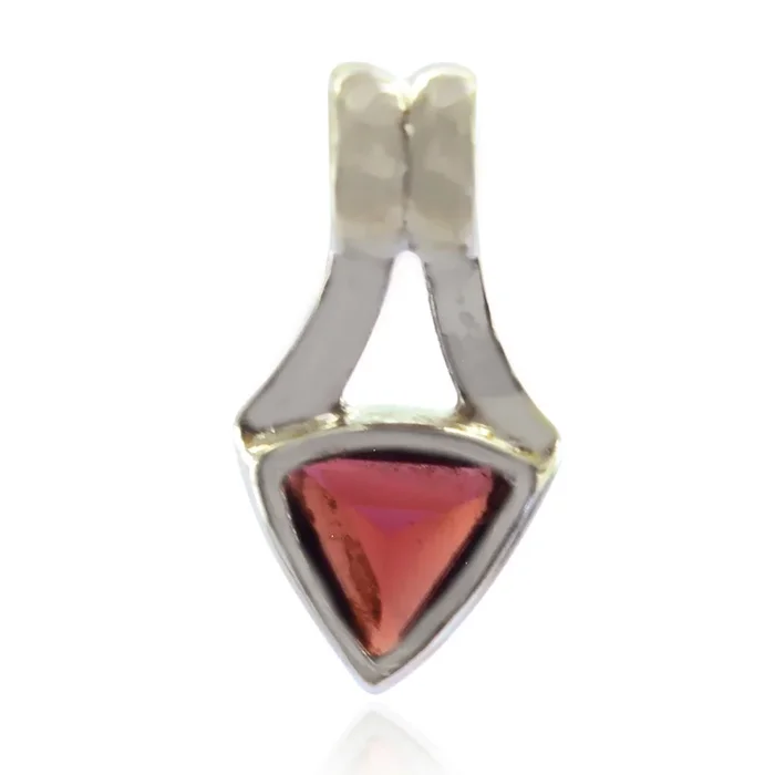 Garnet Whisper-thin Italian Silver Solitaire María Contemporary Red Pendant Jewelry