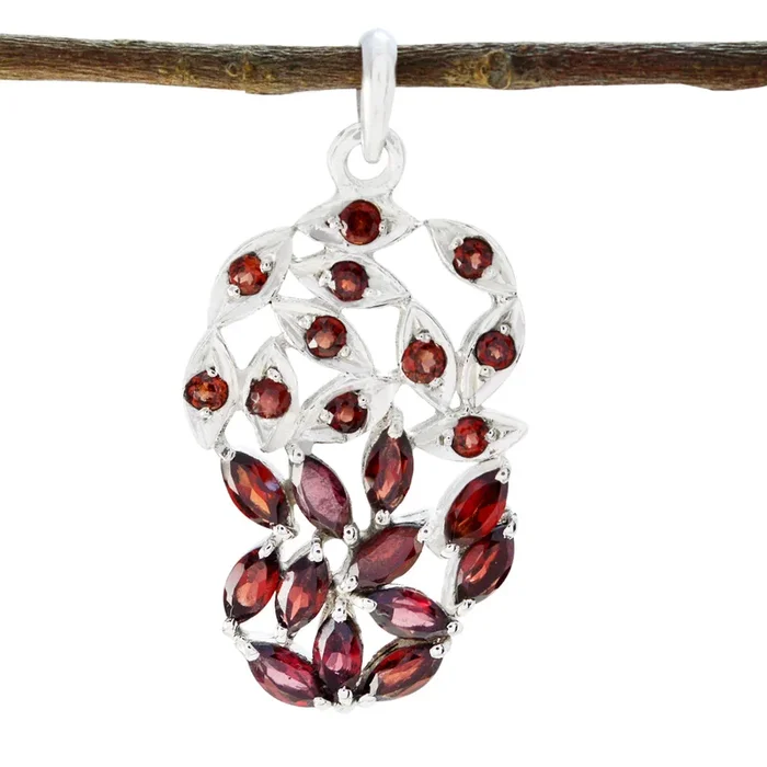 Garnet Whisper-thin Middle Eastern Sterling Silver multiple Lucy wedding Red Pendant Jewellery