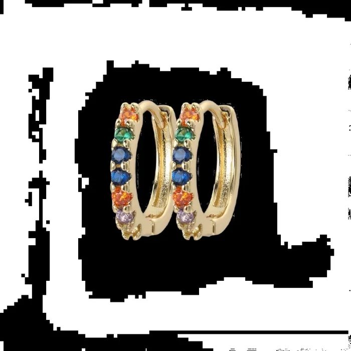 Gemstone Sleeper Huggie Hoop Earrings