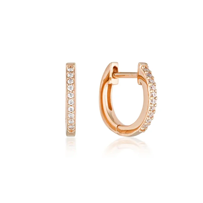 Georgini Noel Nights Rose Gold Plated Sterling Silver Shine Hoop Earrings