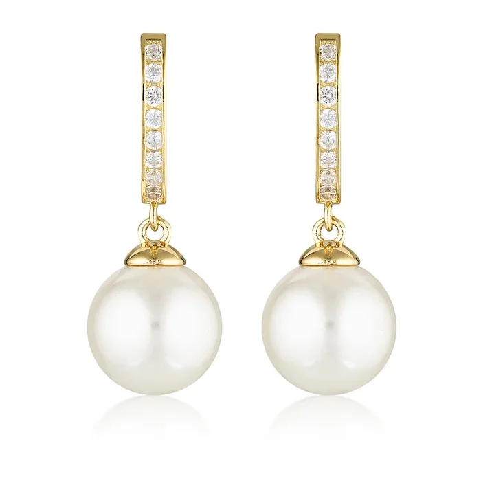 Georgini Red Carpet Gold Plated Sterling Silver Promenade Huggies Earrings