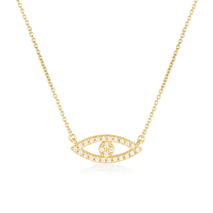 Georgini Rock Star Gold Plated Sterling Silver Evil Eye Pendant On Chain