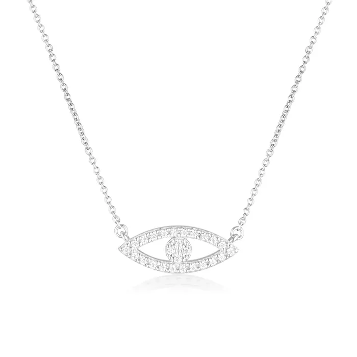 Georgini Rock Star Sterling Silver Evil Eye Pendant On Chain