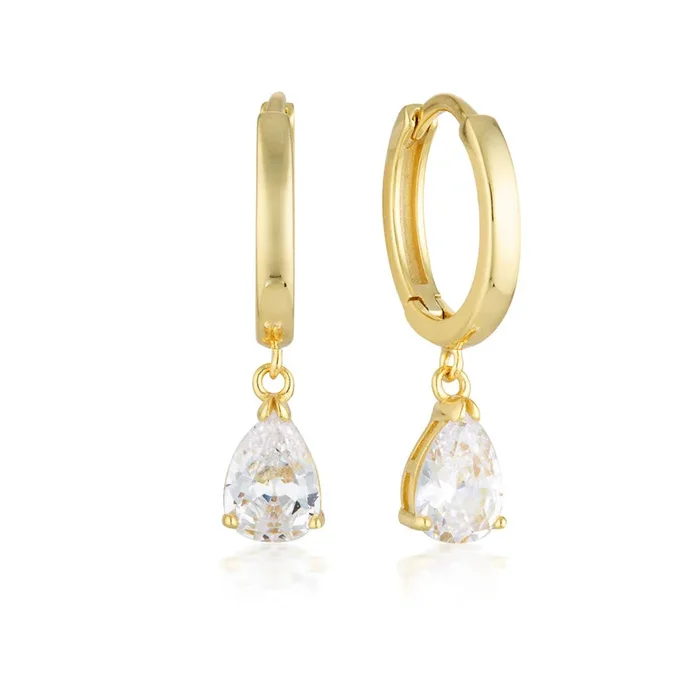 Georgini Sterling Silver Gold Plated Pia Hoop Earrings