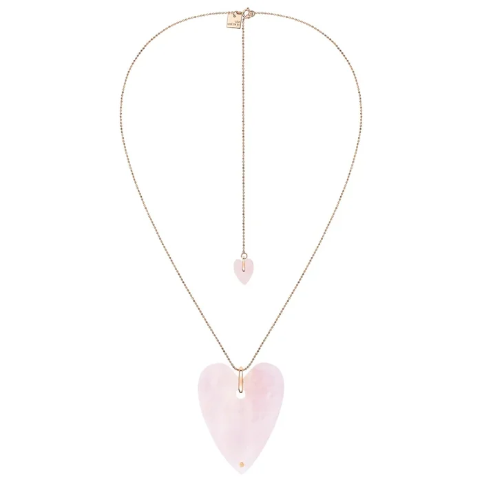 Ginette NY Angèle Jumbo necklace in rose gold and rose quartz | Lepage