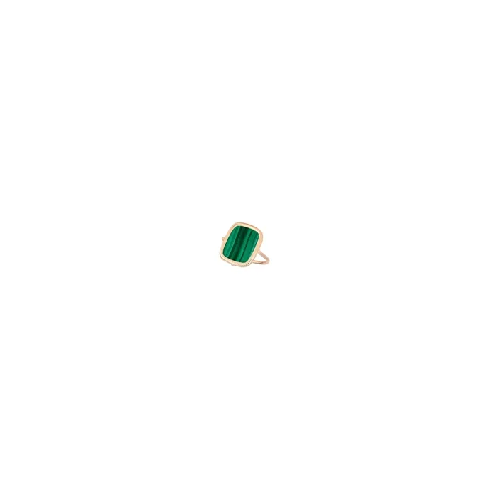 Ginette NY Antique Ring in pink golg and malachite – Lepage