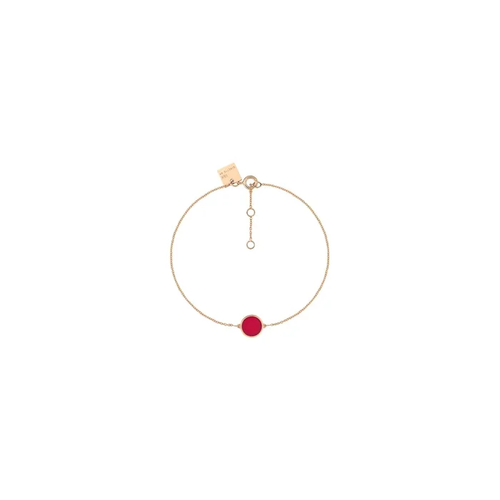 Ginette NY BEVEC3 Mini Ever Disc bracelet in pink gold and coral – Lepage
