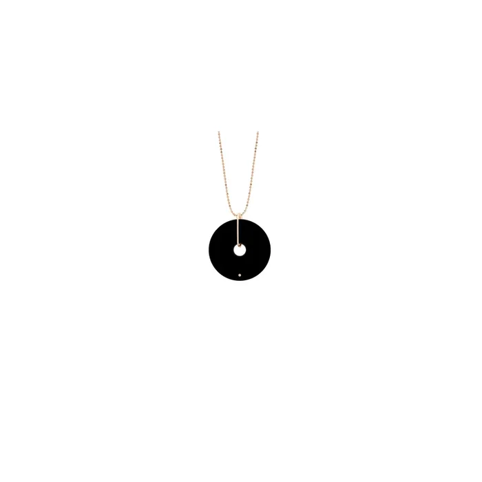 Ginette NY Donut necklace in pink gold and onyx – Lepage