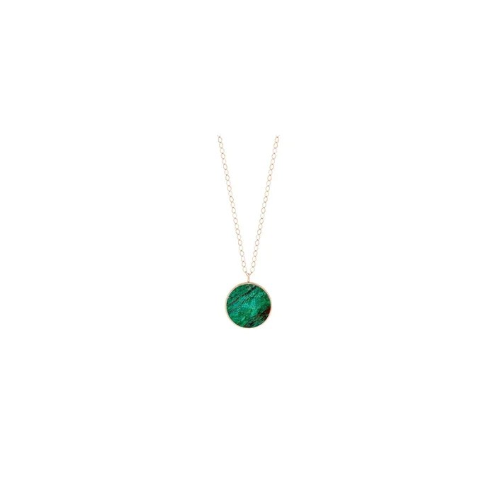 Ginette NY Ever Disc necklace in pink gold and chrysocolle – Lepage