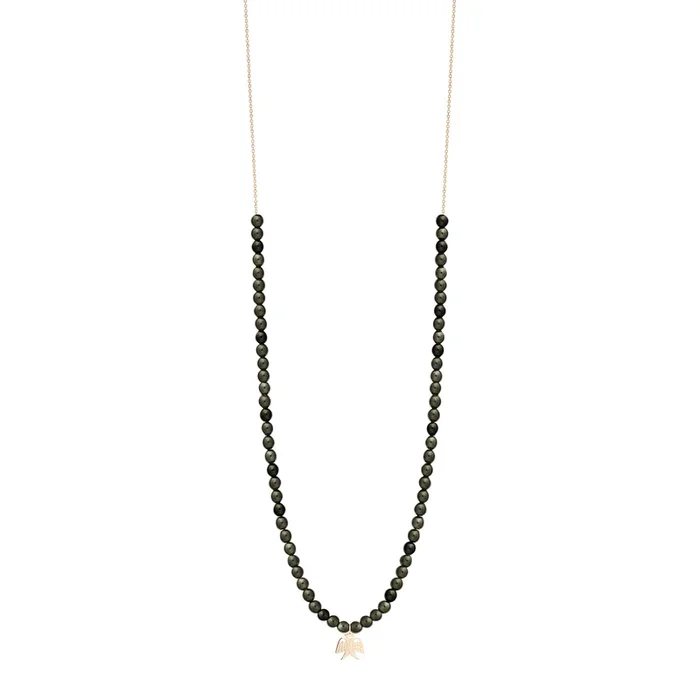 Ginette NY Georgia necklace in rose gold and gold gilded obsidian – Lepage