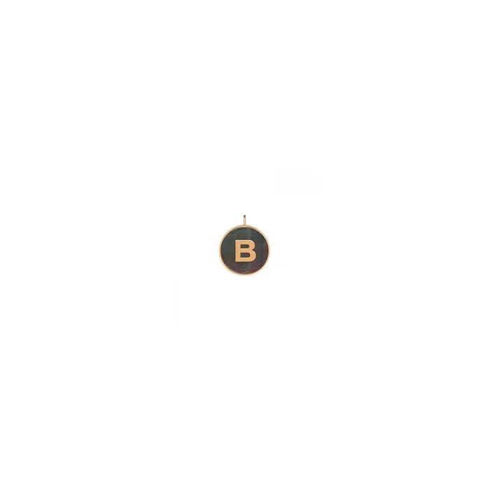 Ginette NY Initial Ever B medal rose gold black mother-of-pearl | LEPAGE