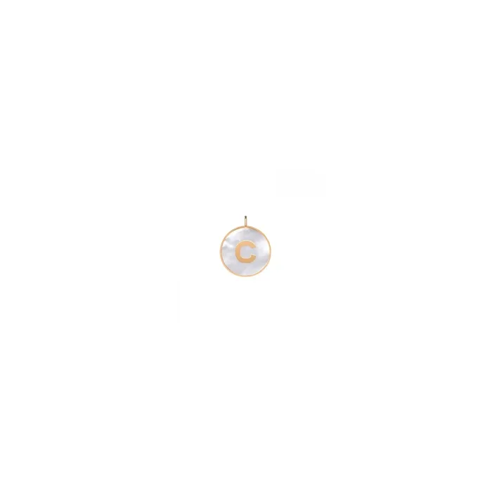 Ginette NY Initial Ever C medal rose gold white mother-of-pearl | LEPAGE