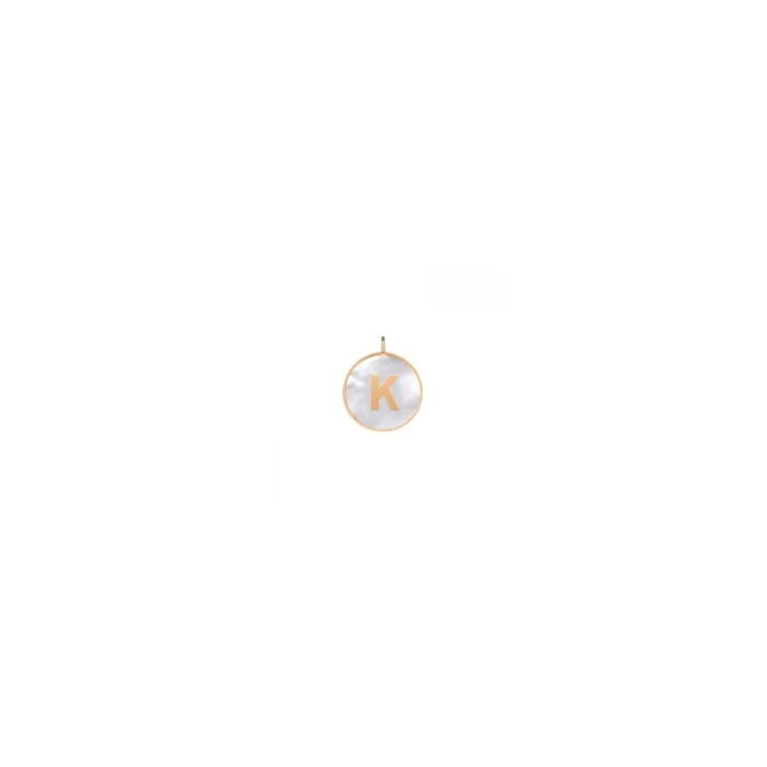 Ginette NY Initial Ever K medal rose gold white mother-of-pearl | LEPAGE