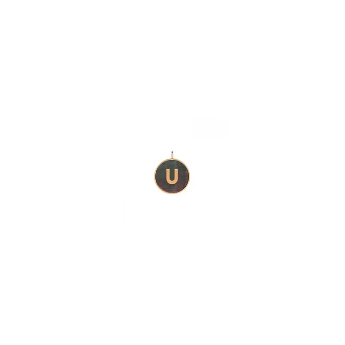 Ginette NY Initial Ever U medal rose gold black mother-of-pearl | LEPAGE