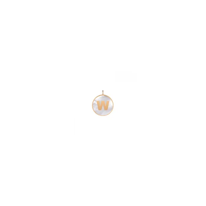 Ginette NY Initial Ever W medal rose gold white mother-of-pearl | LEPAGE