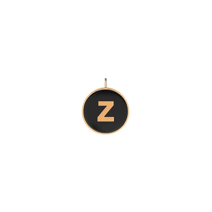 Ginette NY Initial Ever Z medal in rose gold and onyx – Lepage