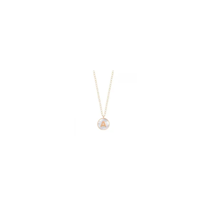 Ginette NY Jumbo Initial Ever A necklace rose gold white mother-of-pearl | LEPAGE