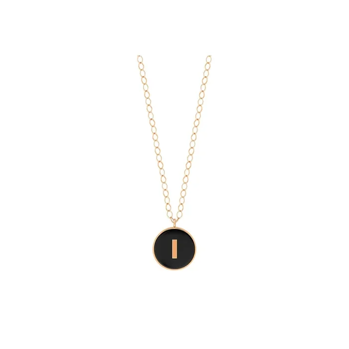 Ginette NY Jumbo Initial Ever I Necklace in Rose Gold and Onyx – Lepage