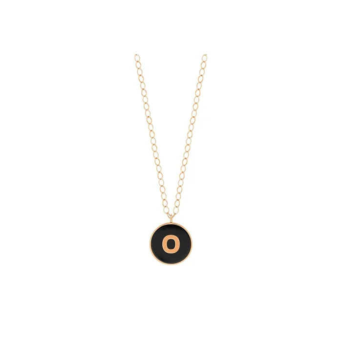 Ginette NY Jumbo Initial Ever O Necklace in Rose Gold and Onyx – Lepage