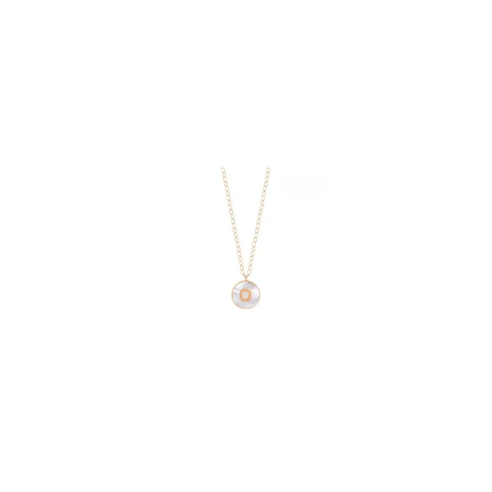 Ginette NY Jumbo Initial Ever O necklace rose gold white mother-of-pearl | LEPAGE