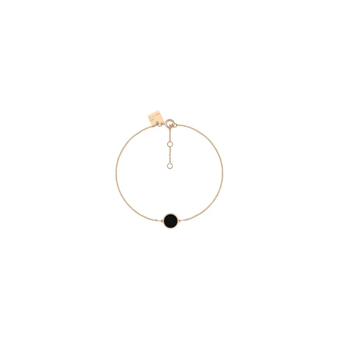 Ginette NY Mini Ever Disc bracelet in pink gold and onyx BEVEO3 – Lepage