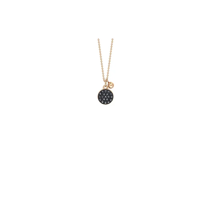 Ginette NY Mini Ever Disc necklace rose gold black diamonds – Lepage