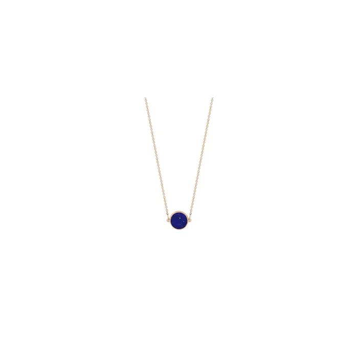 Ginette NY Mini Ever necklace pink gold lapis lazuli, gold jewelry – Lepage