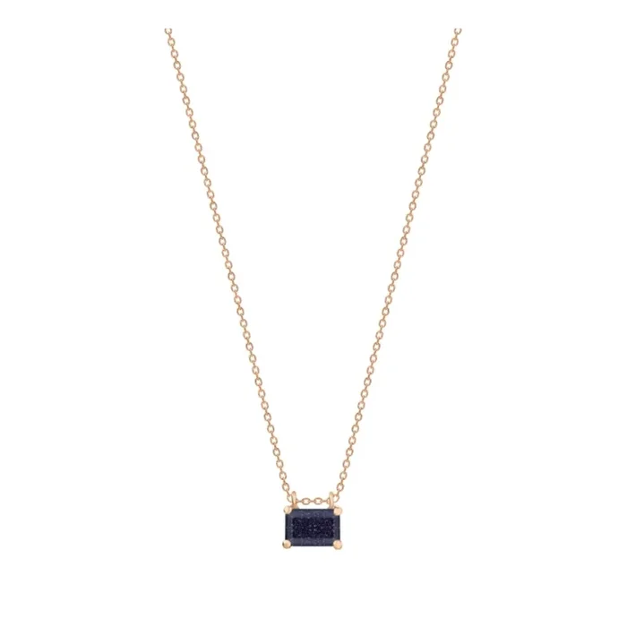 Ginette NY mini Midnight necklace in rose gold and blue sandstone | Lepage