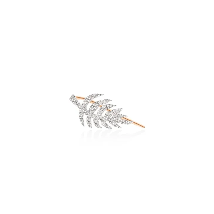 Ginette NY Palms Solo earring in rose gold and diamonds – Lepage