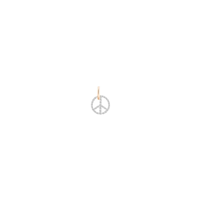 Ginette NY Peace & love charm pendant in diamond and rose gold – Lepage