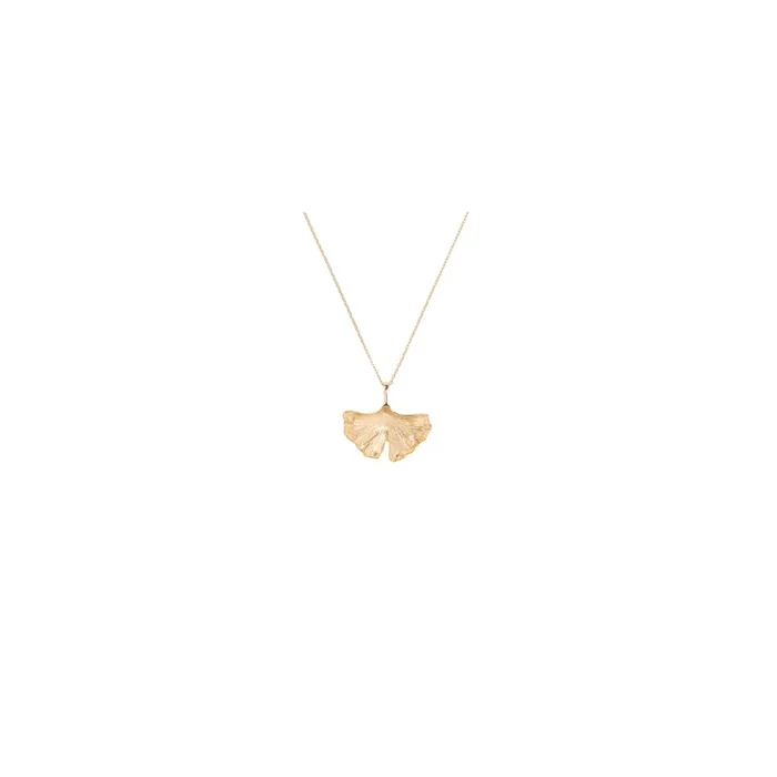 Ginkgo pendant Aurélie Bidermann in yellow gold GINPD01 – Lepage