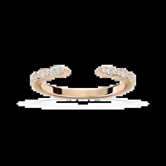 Gio 1 ctw Round Lab Grown Diamond Open Scalloped Stackable Band