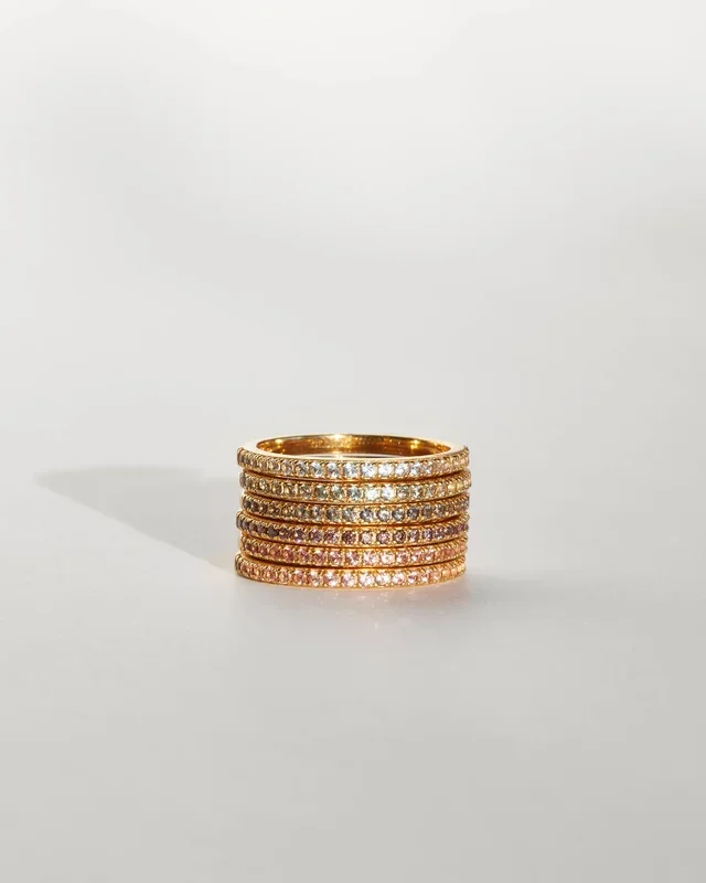 Gold Aura Birthstone Stacking Ring